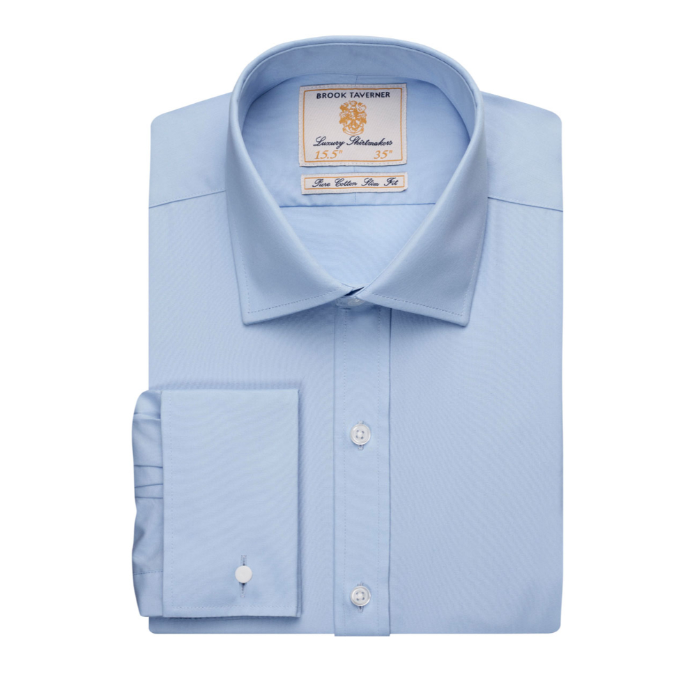 Brook Taverner Chelford Men's L/S Shirt 7643 - Blue Popln