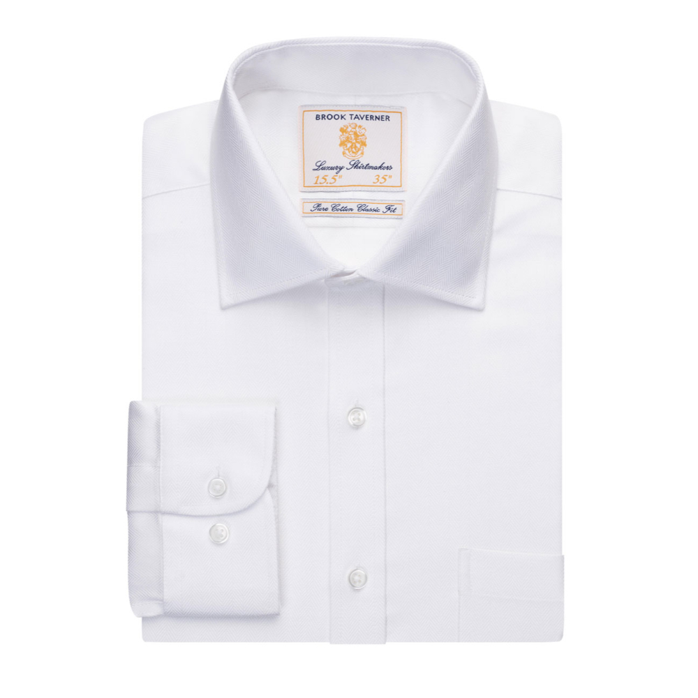 Brook Taverner Altare Men's L/S Shirt 7655 - White H/B