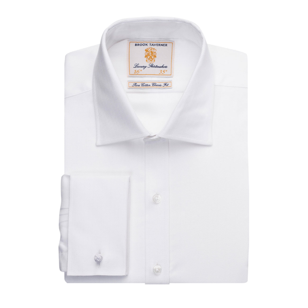 Brook Taverner Andora Men's L/S Shirt 7656 - White H/B