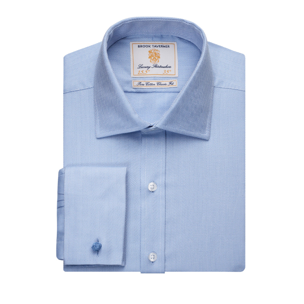 Brook Taverner Andora Men's L/S Shirt 7656 - Blue H/B