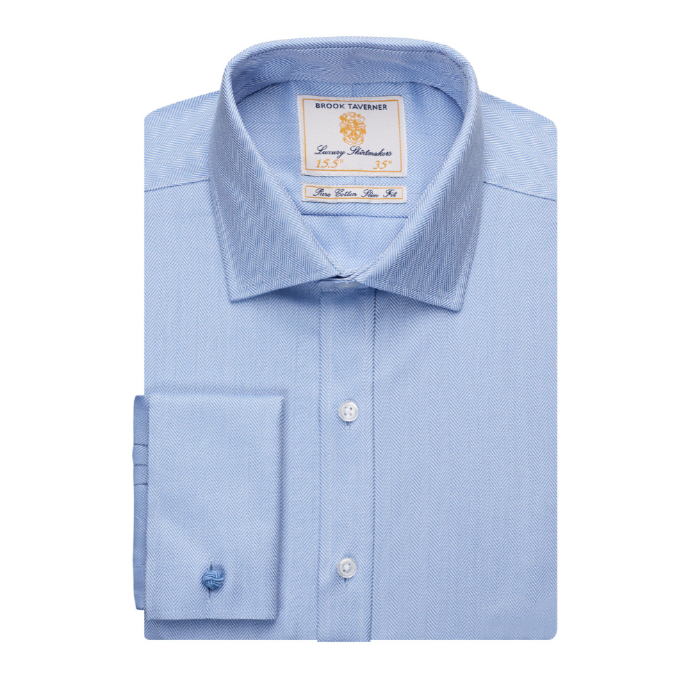 Brook Taverner Prato Men's L/S Shirt 7720 - Blue H/B