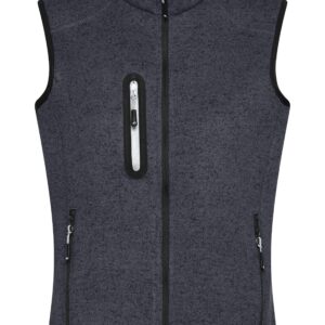 James & Nicholson Men's Knitted Fleece Vest JN774 - dark-grey-melange/silver