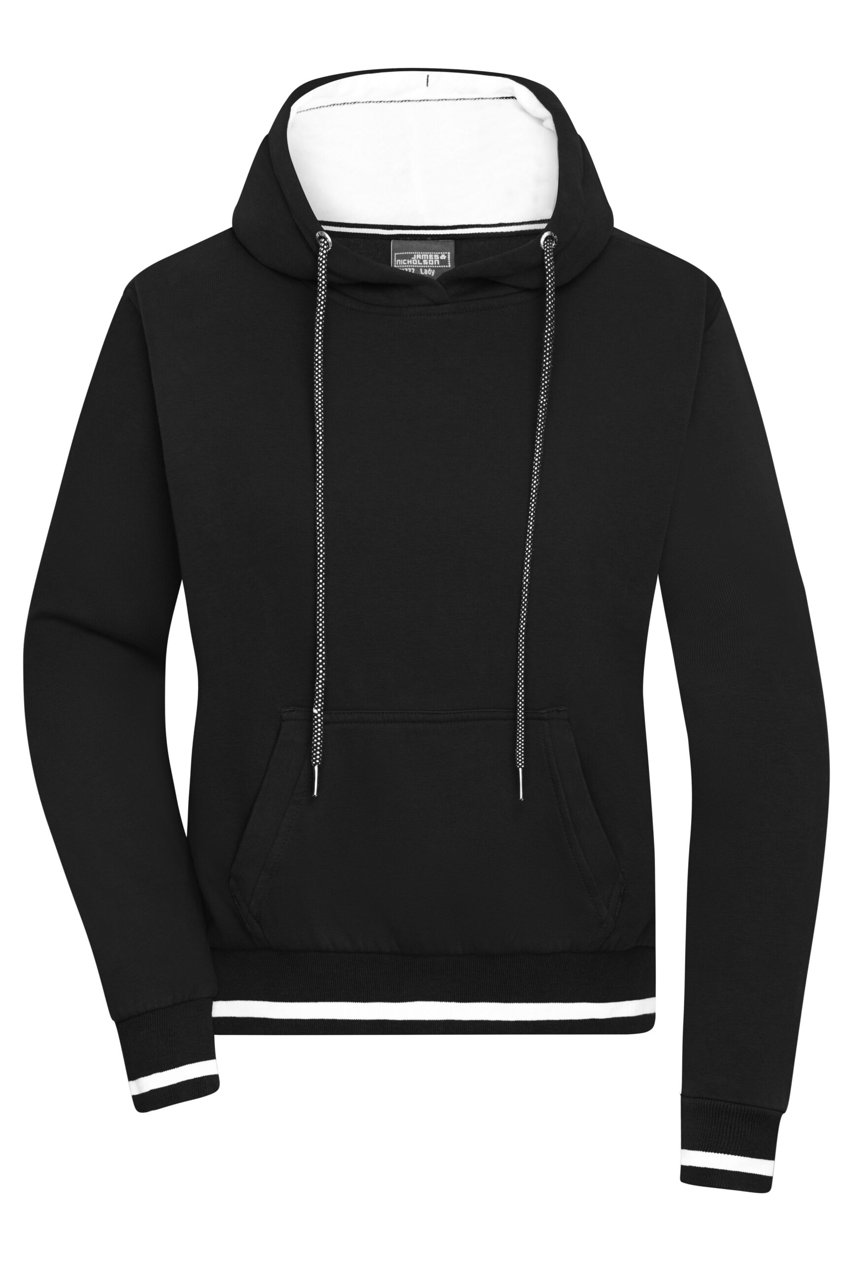 James & Nicholson Ladies' Club Hoody JN777 - black/white