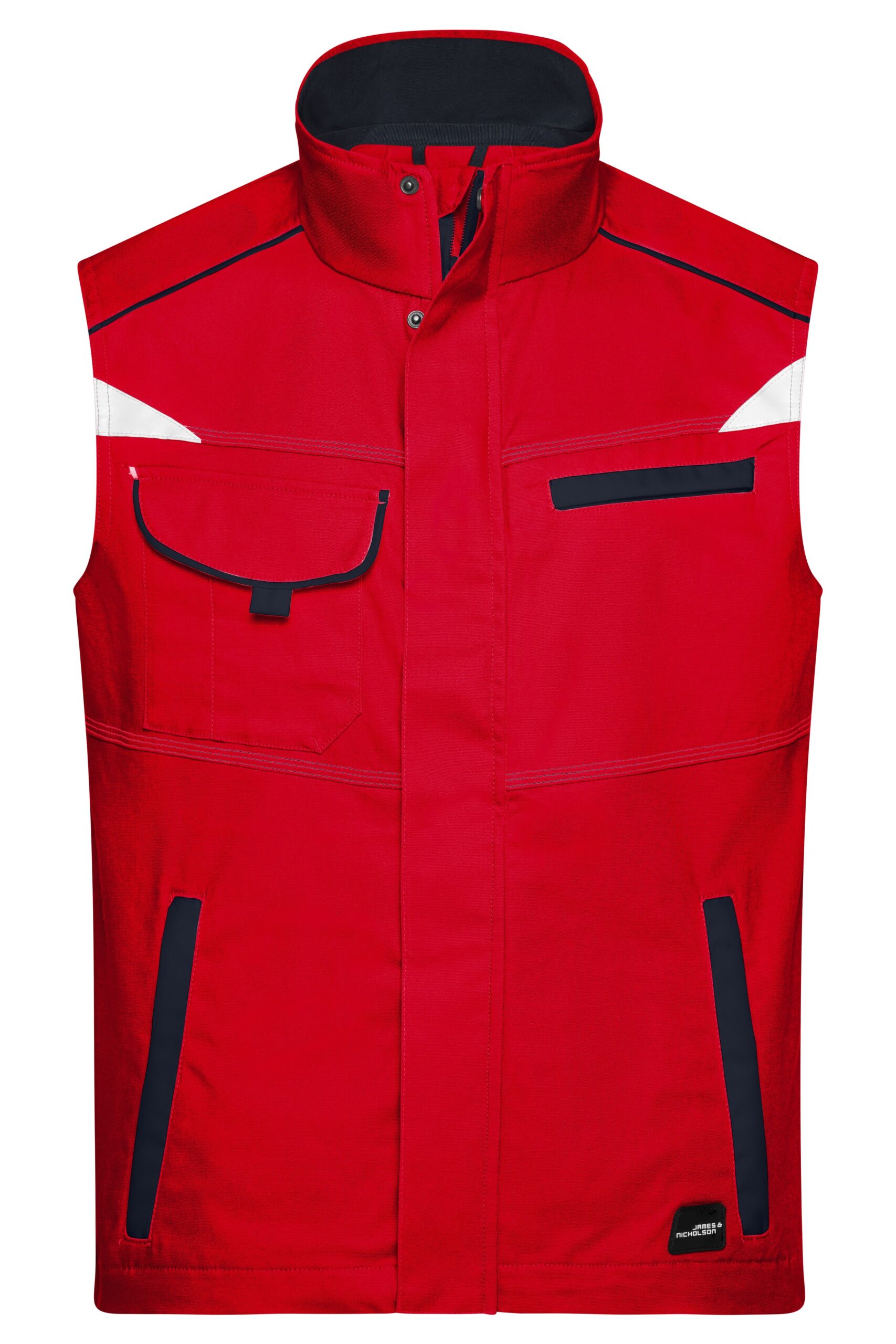 James & Nicholson Workwear Vest - COLOR - JN850 - red/navy