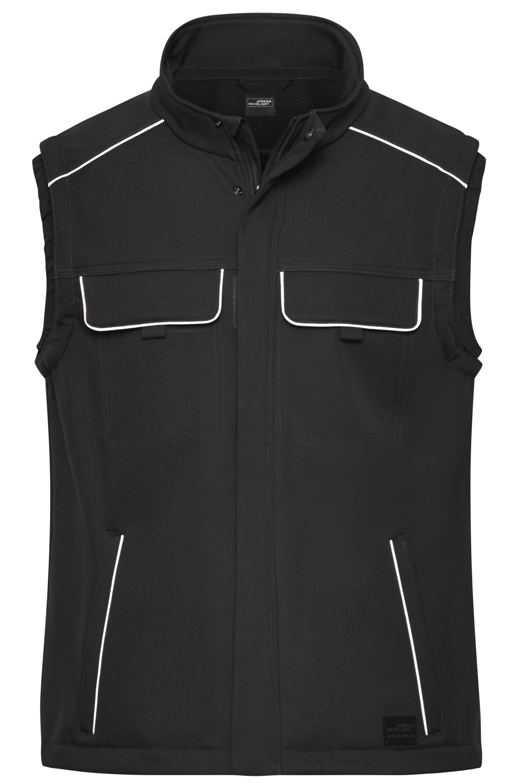 James & Nicholson Workwear Softshell Vest - SOLID - JN883 - black