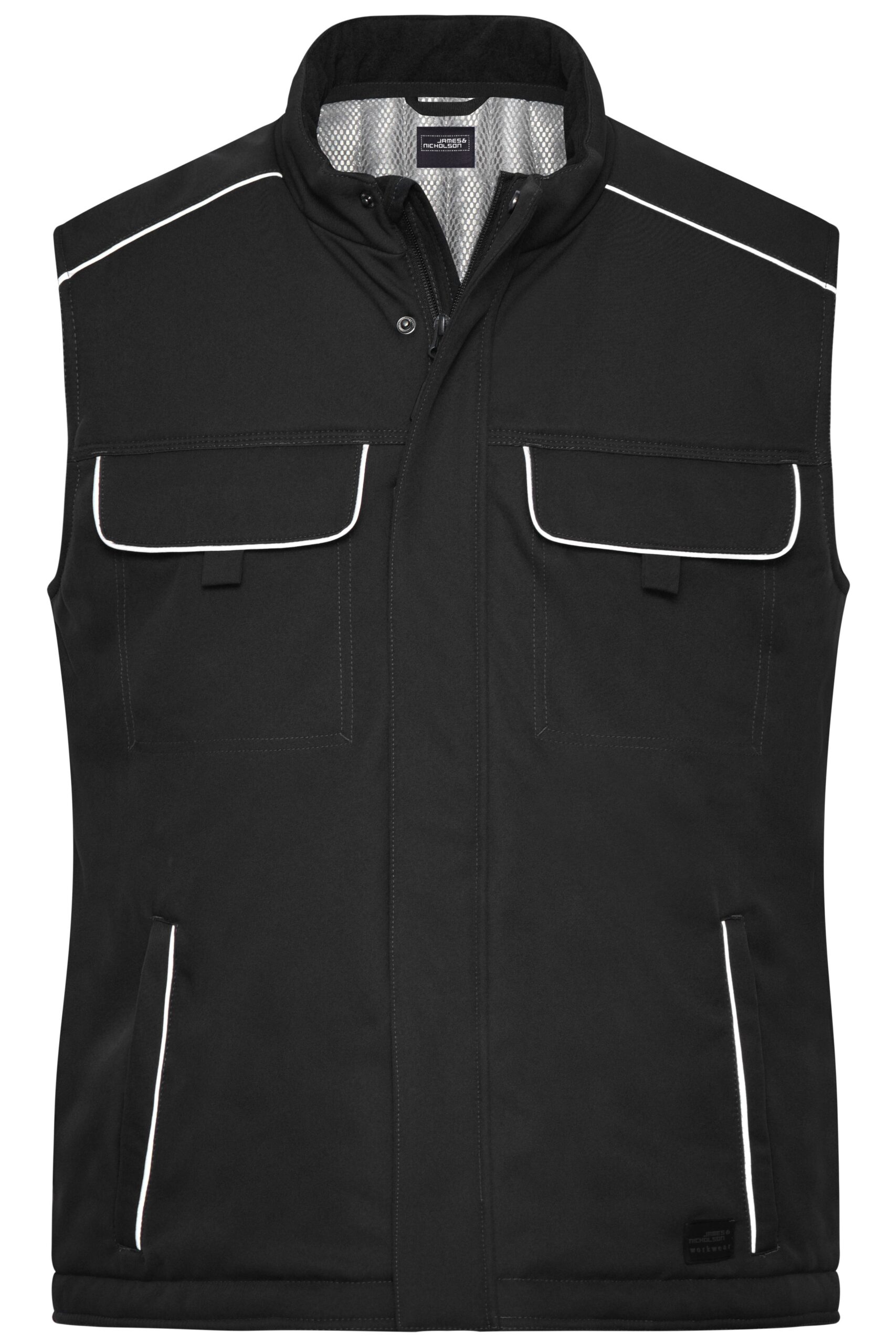 James & Nicholson Workwear Softshell Padded Vest - SOLID - JN885 - black