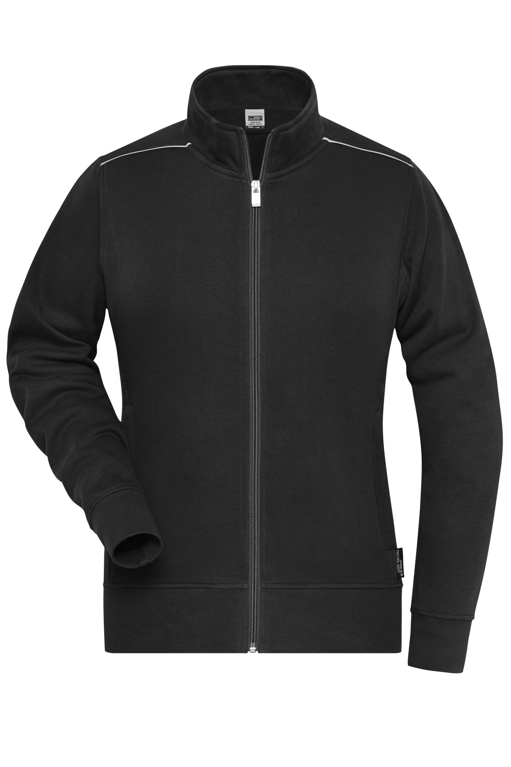 James & Nicholson Ladies' Workwear Sweat-Jacket - SOLID - JN893 - black