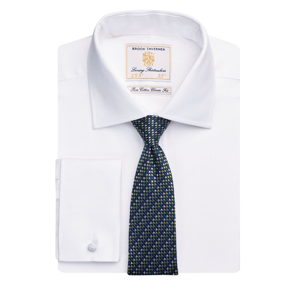 Brook Taverner Andora Men's L/S Shirt 7656 - White H/B