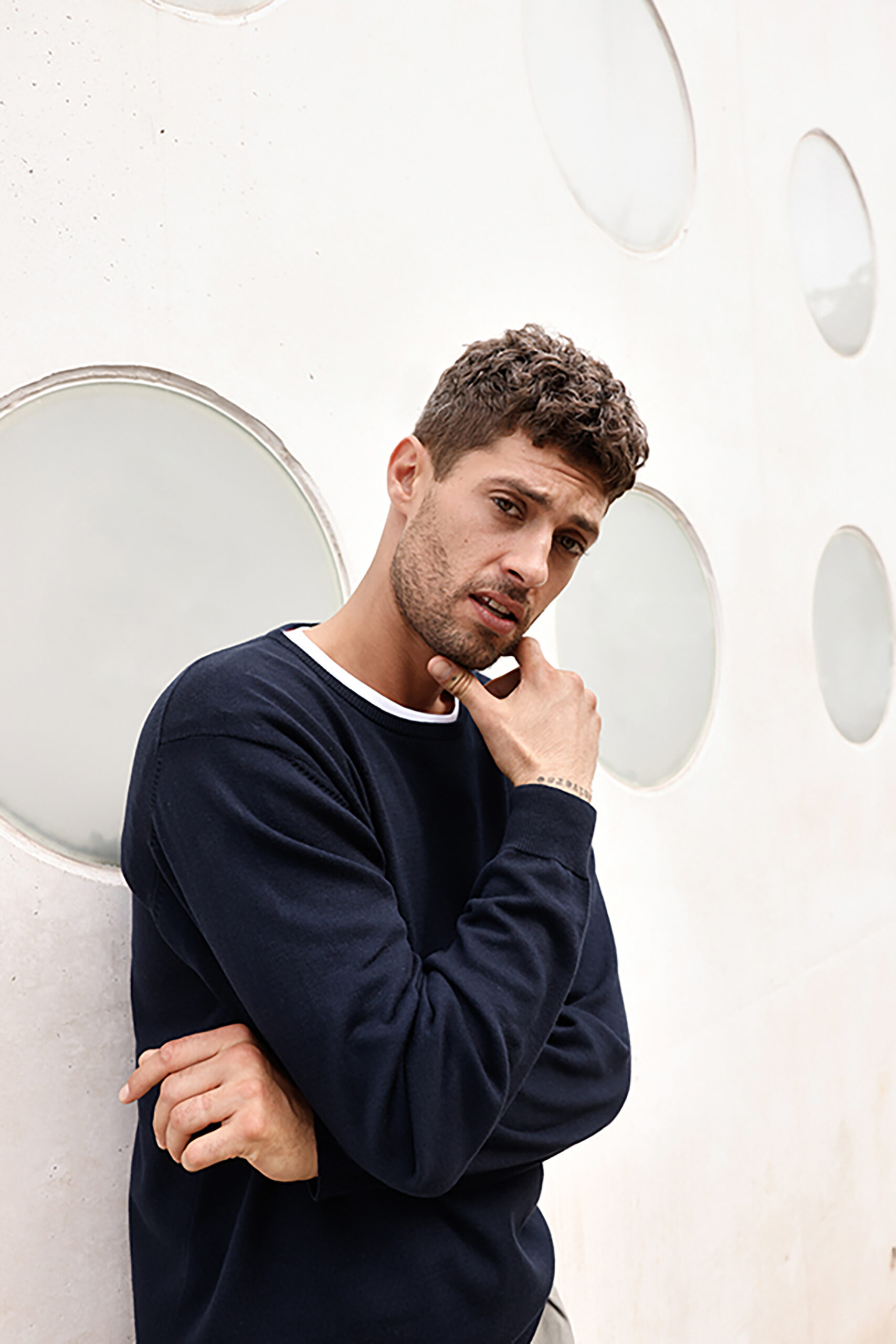 James & Nicholson Men's Round-Neck Pullover JN1314