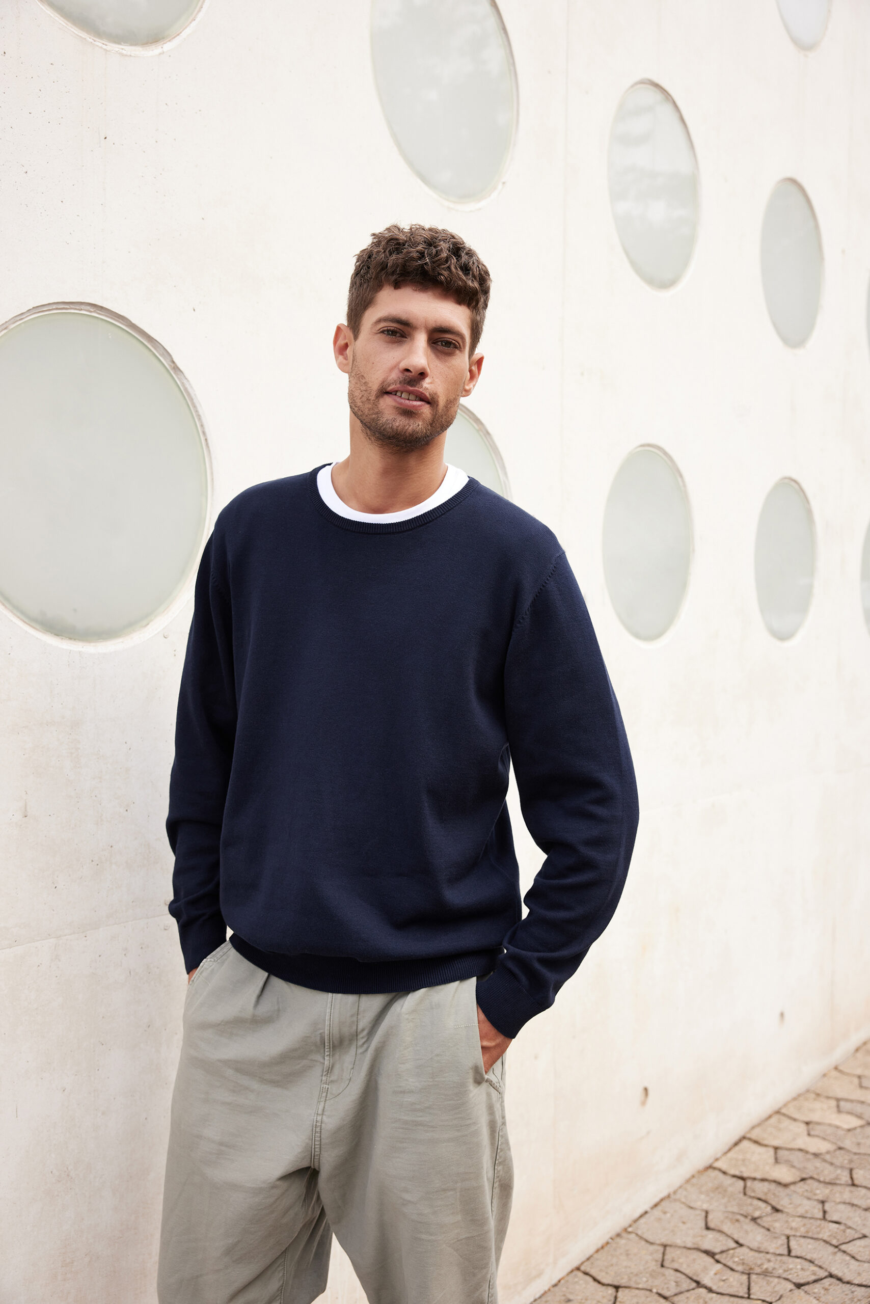 James & Nicholson Men's Round-Neck Pullover JN1314