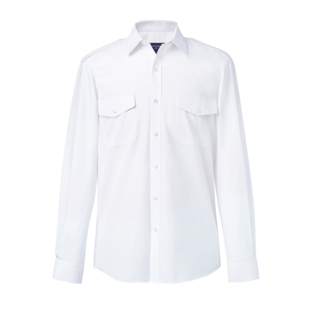 Brook Taverner Hermes Men's L/S Pilot Shirt 7745 - White
