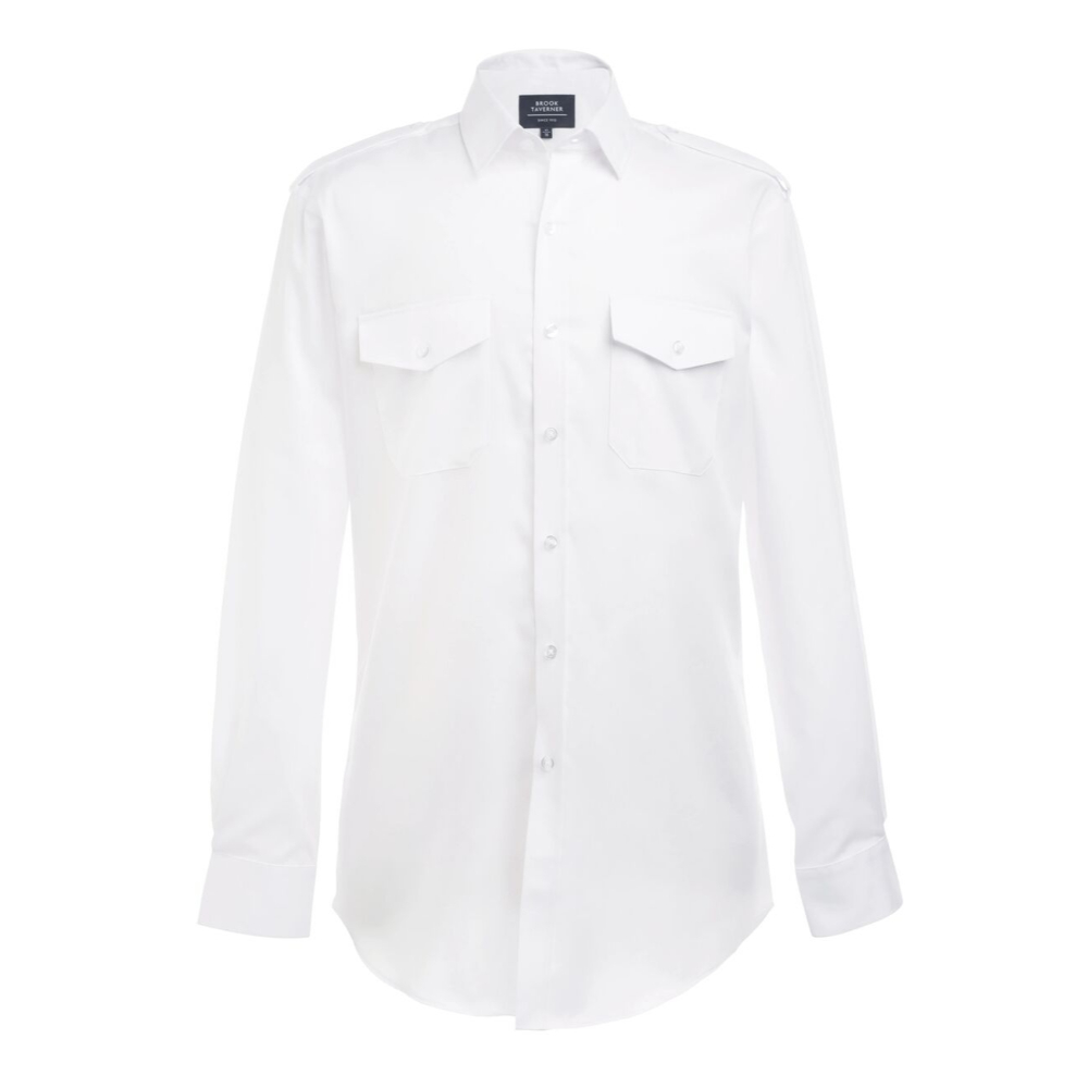 Brook Taverner Milo L/S Pilot Shirt 4718 - White