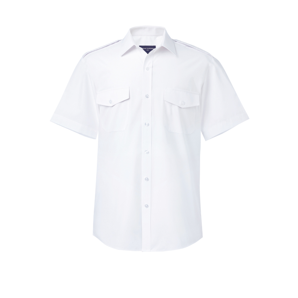 Brook Taverner Olympus Men's S/S Pilot Shirt 7746 - White