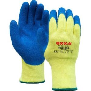 OXXAÂ® Cold-Grip 47-185 handschoen - fluo geel/blauw
