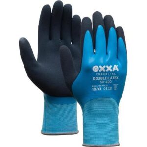 OXXAÂ® Double-Latex 50-400 handschoen - zwart/blauw