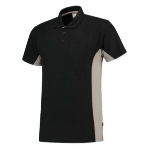 Tricorp Poloshirt Bicolor Borstzak 202002 - Black-Grey