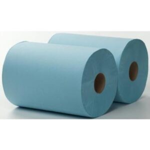 3-laags Maxirol poetsrol, 180 m x 36 cm, recycled, blauw - blauw