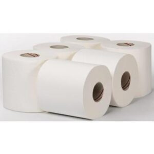 2-laags Midirol poetsrol, 160 m x 20 cm, cellulose, wit - wit