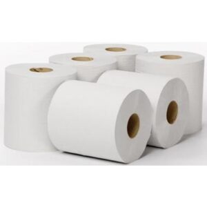1-laags Midirol poetsrol, 300 m x 19,5 cm, recycled, met koker, wit - wit