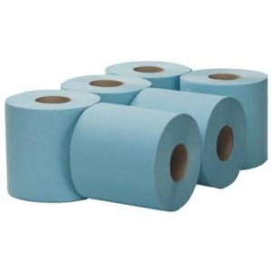 2-laags Midirol poetsrol, 150 m x 20 cm, recycled, blauw - blauw