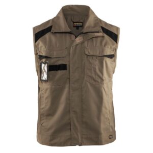 Blåkläder Werkvest Industrie, ongevoerd 31641800 - Khaki/Zwart