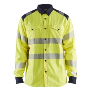 Blåkläder Multinorm overhemd 32391517 - High Vis Geel/Marineblauw