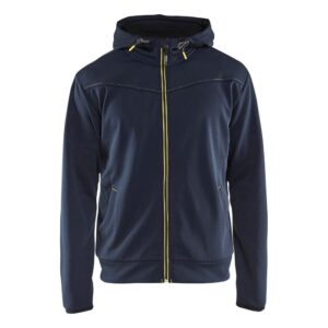 Blåkläder Hoodie met rits 33632526 - Donkerblauw/Geel