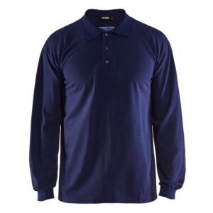 Blåkläder Vlamvertragende polo piqué lange mouw 33741726 - Marineblauw