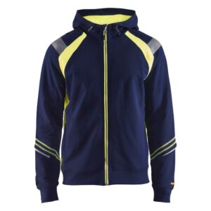 Blåkläder Hooded sweatshirt hele rits Visible 34331158 - Marine/High Vis Geel