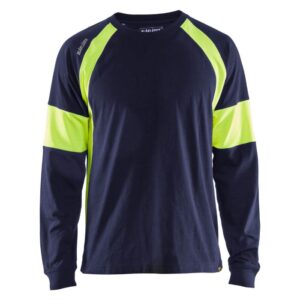 Blåkläder T-shirt lange mouw 35201030 - Marine/High Vis Geel