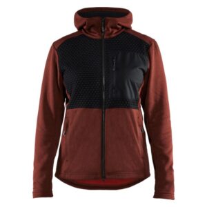 Blåkläder Dames hoodie met hele rits 35422533 - Gebrand rood/Zwart