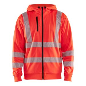 Blåkläder High Vis Hoodie met rits 35652538 - High Vis Rood