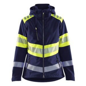 Blåkläder Dames Softshell Jack High Vis 44042513 - Marine/High Vis Geel