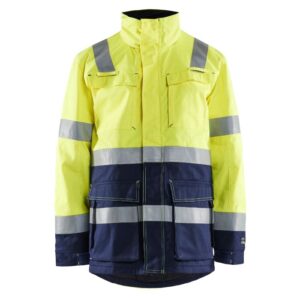 Blåkläder Vlamvertragende Winterparka 44671514 - High Vis Geel/Marineblauw
