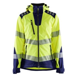 Blåkläder Dames Softshell jack High Vis 47912513 - High Vis Geel/Marineblauw
