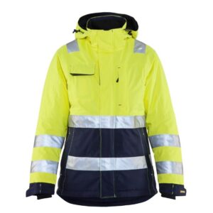 Blåkläder Dames Winterjas High Vis 48721987 - High Vis Geel/Marineblauw