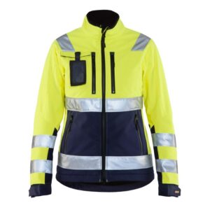 Blåkläder Dames Softshell jack High Vis 49022517 - High Vis Geel/Marineblauw