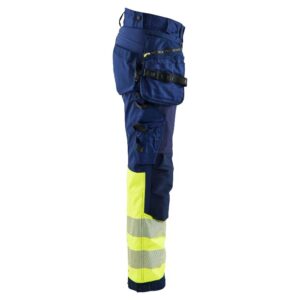 Blåkläder Dames Softshell Werkbroek High Vis 71142513 - Marine/High Vis Geel