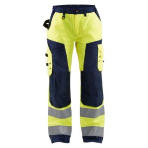 Blåkläder Dames werkbroek High Vis zonder spijkerzakken 71551811 - High Vis Geel/Marineblauw