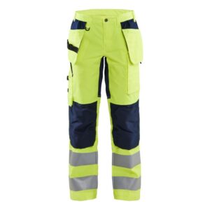 Blåkläder Dames werkbroek High Vis met stretch 71631811 - High Vis Geel/Marineblauw