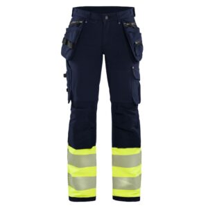 Blåkläder Dames High Vis 4-weg stretch werkbroek 71931642 - Marine/High Vis Geel