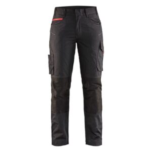 Blåkläder Dames service werkbroek met stretch 71951330 - Zwart/Rood