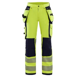 Blåkläder Dames High Vis 4-weg stretch werkbroek 71971642 - High Vis Geel/Marineblauw