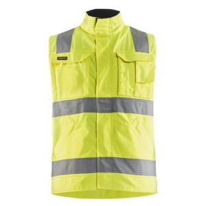 Blåkläder Werkvest. Ongevoerd High Vis 85051804 - High Vis Geel/Marineblauw