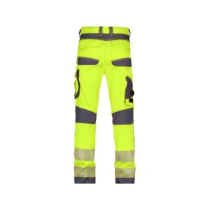 DASSY® Aruba Stretch hogezichtbaarheidsbroek met kniezakken 201063 - FLUOGEEL/CEMENTGRIJS