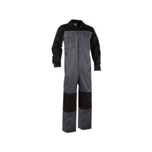 DASSY® Cannes Tweekleurige overall met kniezakken 100286 - CEMENTGRIJS/ZWART