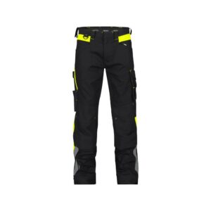 DASSY® Canton Werkbroek met stretch en kniezakken 201126 - ZWART/FLUOGEEL