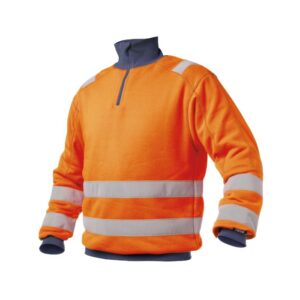 DASSY® Denver Hoge zichtbaarheidssweater 300376 - FLUO-ORANJE/MARINEBLAUW