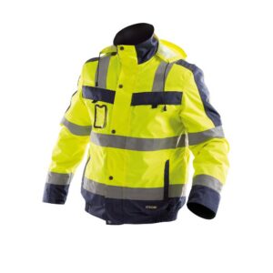 DASSY® Lima Hoge zichtbaarheidswinterjas 500120 - FLUOGEEL/MARINEBLAUW