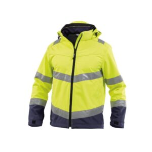 DASSY® Malaga Hoge zichtbaarheids-softshell jas 300329 - FLUOGEEL/MARINEBLAUW